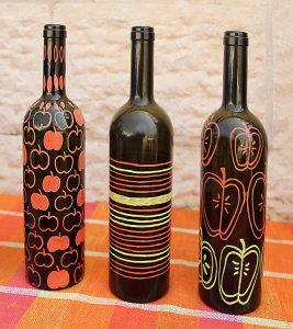 Hand Painted Wine Bottles