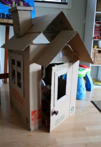 Cardboard Playhouse for Kids