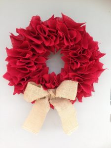 Red Burlap Wreath