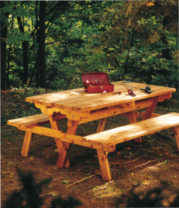 Rustic Wooden Bench Picnic Table