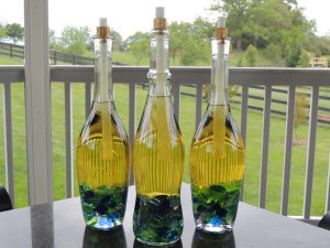 Tiki Torches Made From Wine Bottles