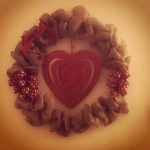 Valentine Burlap Wreath