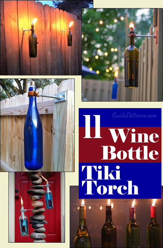 Wine Bottle Tiki Torch