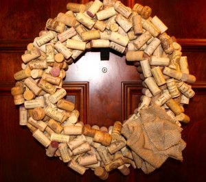 Wine Cork Wreath Burlap