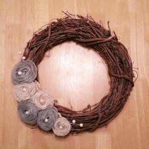 Burlap Flower Wreath