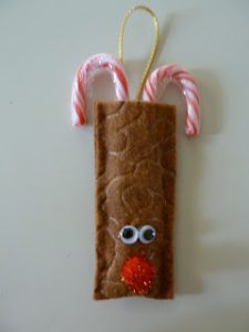 Candy Cane Reindeer with Felt