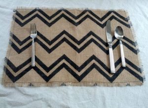 Chevron Burlap Placemat