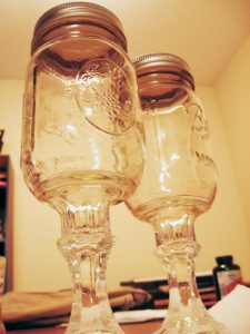 Engraved Mason Jar Wine Glasses