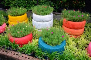 Old Tire Planters