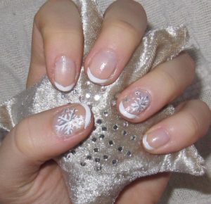 Snowflake French Nail Art