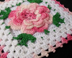 Crochet Rose Granny Square