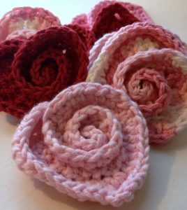 Crochet Rose Hearts