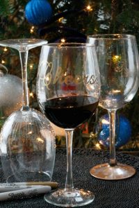 Hand Painted Christmas Wine Glasses