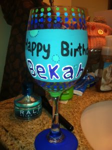 Hand Painted Wine Glass Design Idea