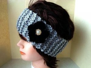 Knit Headband with a Jewel