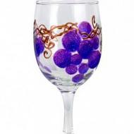 Painted Wine Glass Grapes