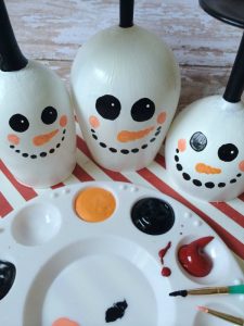 Painted Wine Glasses Snowman