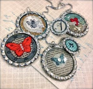 Stampin Up Bottle Cap Necklaces