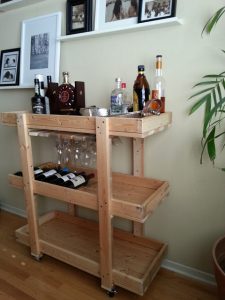 Bar Cart with Wine Rack