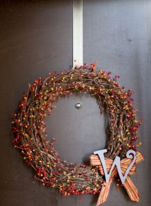 Berry Monogram Grapevine Wreath