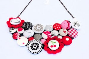 Fabric Button Necklace