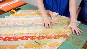 Quick Jelly Roll Quilt with Daisy
