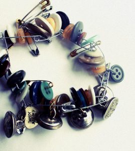 Safety Pin and Button Bracelet