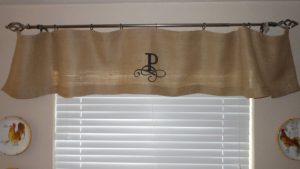 Burlap Monogram Valance