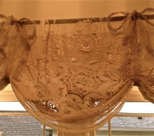 Burlap and Lace Valance