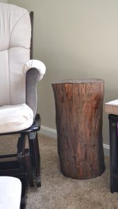 DIY Tree Stump Side Table