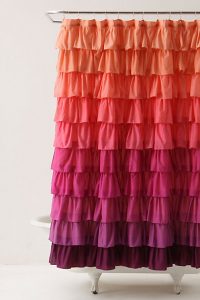 No-Sew Ruffled Shower Curtain