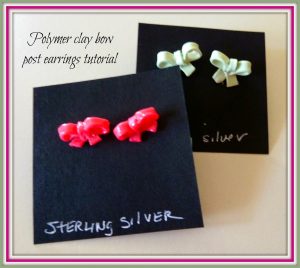 Polymer Clay Bow Earrings