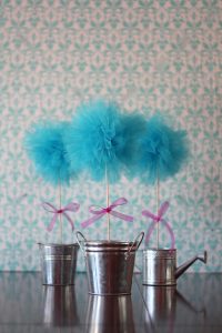 Tulle Pom Pom Centerpieces