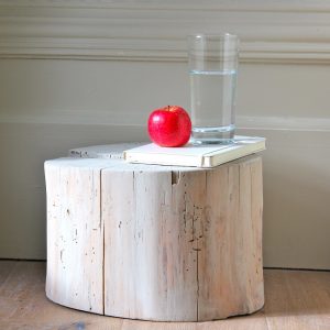 White Tree Stump Side Table