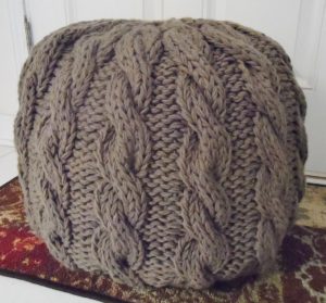 Cable Knit Pouf