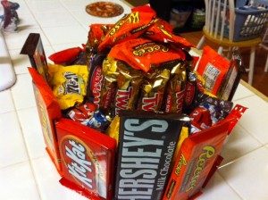 Candy Bar Cake Centerpiece