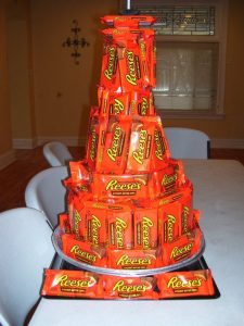 Candy Bar Cake Tower