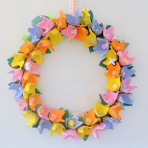 Egg Carton Flower Wreath