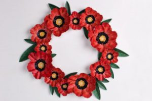 Egg Carton Poppy Wreath