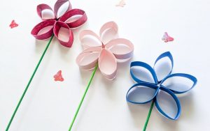 Flowers Made out of Toilet Paper Rolls
