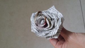 How to Make a Newspaper Flower Step by Step