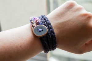 Knitted Button Bracelet