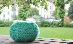 Knitted Pouf Footstool