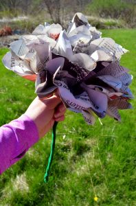 Newspaper Flower Craft