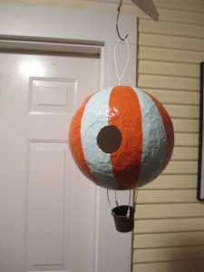 Paper Mache Balloon Bird Feeder