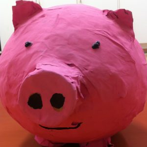 Paper Mache Balloon Piggy Bank