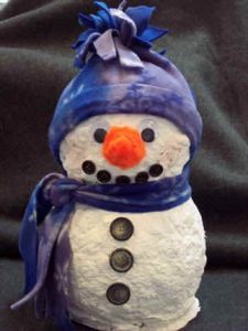 Paper Mache Balloon Snowman