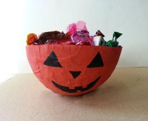 Paper Mache Halloween Candy Bowl