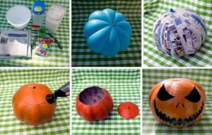 Paper Mache Pumpkin Bowl