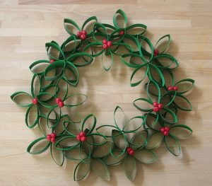 Toilet Paper Roll Flower Wreath